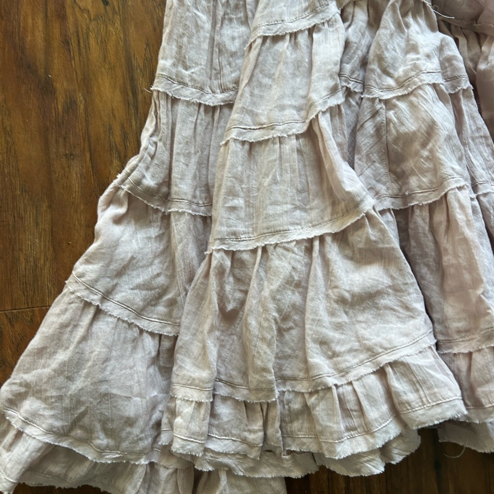 Free People Tiered Ruffle Midi Skirt - Like A Mermaid Style - Mauve/Lilac Size M - Picture 3 of 9